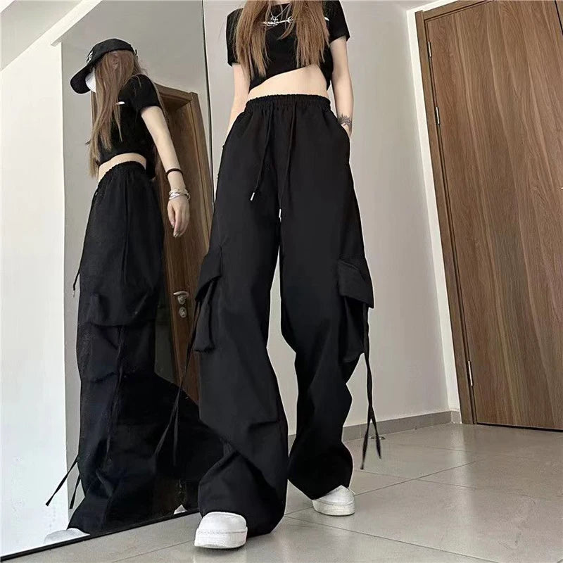Pantalones Cargo Y2K Mujer | Cintura Alta o Baja Hip Hop Streetwear Oversize Bolsillos Grandes