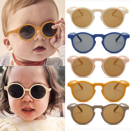 Gafas de Sol Vintage Redondas para Niños | Protección UV400 Acrílico Frosted