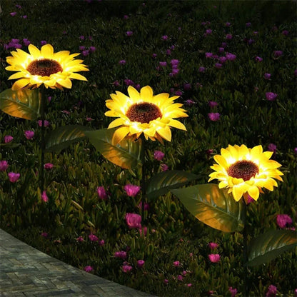 Luz Solar en Forma de Girasol LED – Lámpara Decorativa para Jardín, Camino y Patio, Impermeable IP65