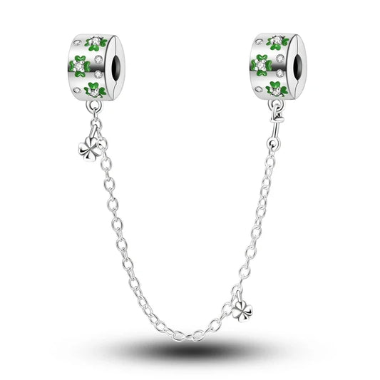 Charm de seguridad en plata 925 – Serie copo de nieve, luna, estrella, corazón y moño para pulseras tipo Pandora