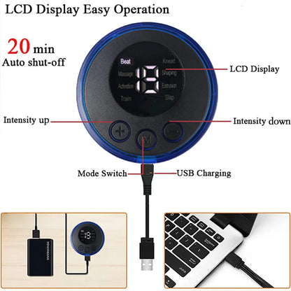 Entrenador Muscular EMS 3 en 1 Recargable USB | Estimulador Abdominal, Brazos y Cintura | Fitness Eléctrico Inalámbrico