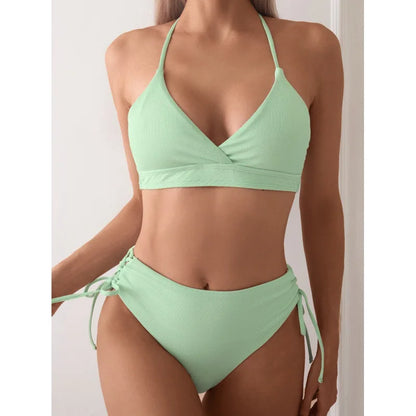 Bikini Sexy Mujer | V-Neck Split Triangular Playa y Piscina