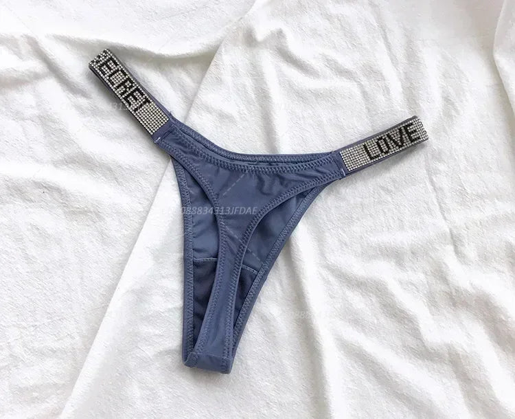 Tanga Mujer 2025 | Lencería Sexy con Rhinestones y Push-Up