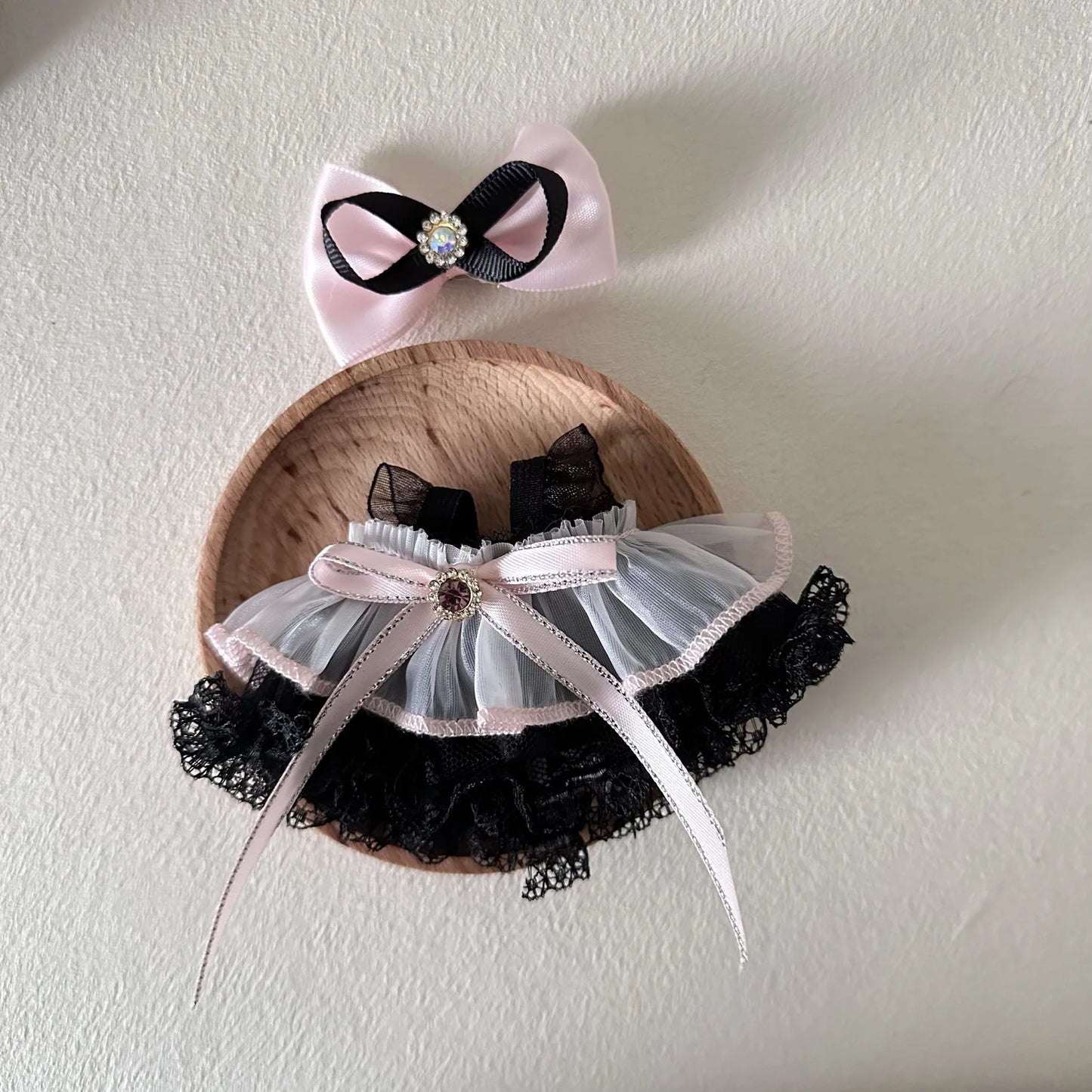 Labubu Peluche Colgante 17cm – Accesorios de Ropa Kpop Estilo Princesa con Vestido de Moño, Muñeco Idol Kawaii Regalo Colección