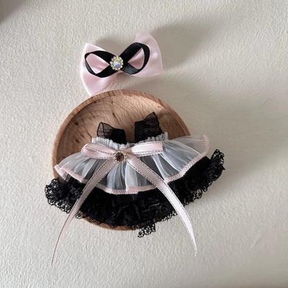 Labubu Peluche Colgante 17cm – Accesorios de Ropa Kpop Estilo Princesa con Vestido de Moño, Muñeco Idol Kawaii Regalo Colección