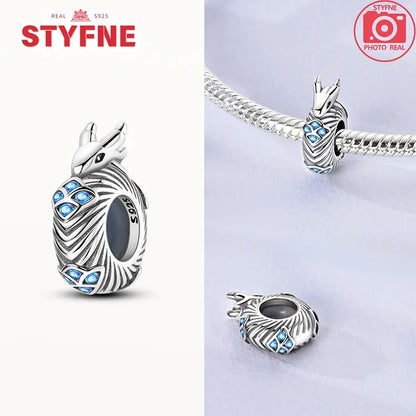 Charm dragón chino y gato de la suerte en plata 925 – Abalorios clásicos para pulsera tipo Pandora, joyería DIY para mujer