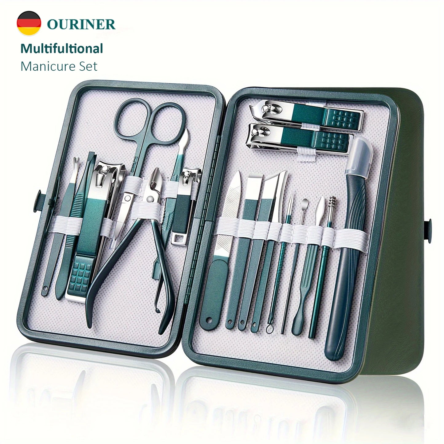 Set Profesional de Manicura y Pedicura de 7/10/12/18 Piezas | Acero Inoxidable | Cortauñas con Estuche de Viaje