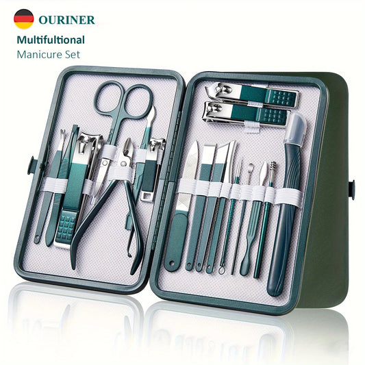 Set Profesional de Manicura y Pedicura de 7/10/12/18 Piezas | Acero Inoxidable | Cortauñas con Estuche de Viaje