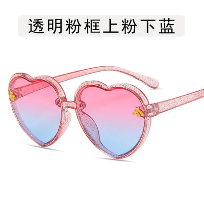 Gafas de Sol Corazón para Niños | Retro Rosa UV400 Lentes de Dibujos Animados