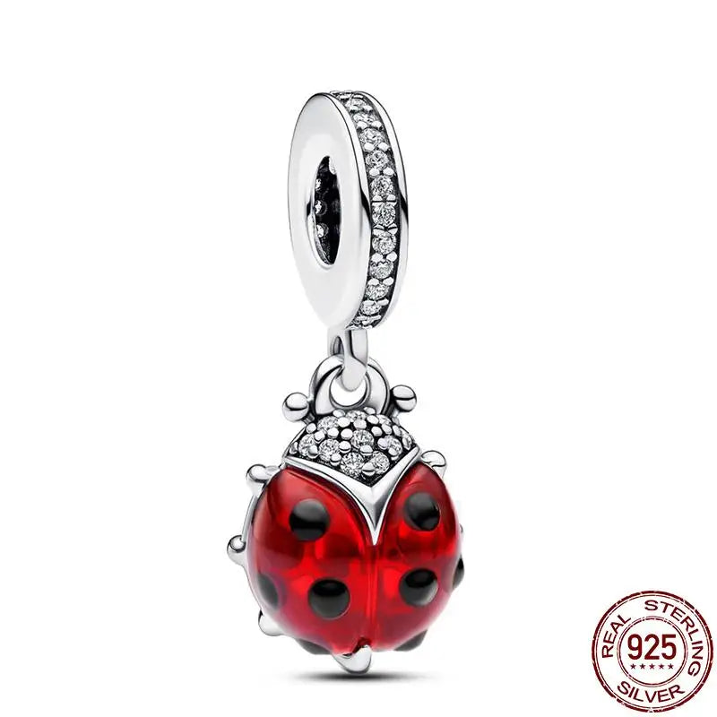 Charm camaleón y luciérnaga que brilla en la oscuridad – Plata 925 para pulsera tipo Pandora, joyería DIY única