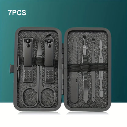 Set Profesional de Cortauñas 7-24 Piezas | Kit de Manicura y Pedicura de Alta Precisión para Hombres y Mujeres