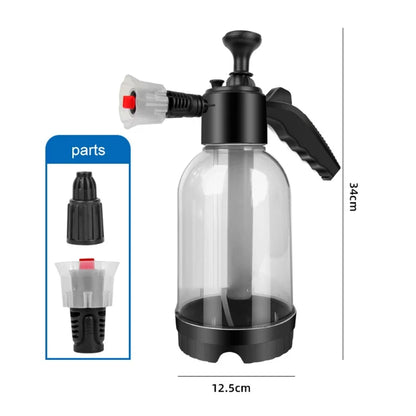 Pulverizador de Espuma Transparente 2L | Manual a Presión para Lavado de Autos y Limpieza