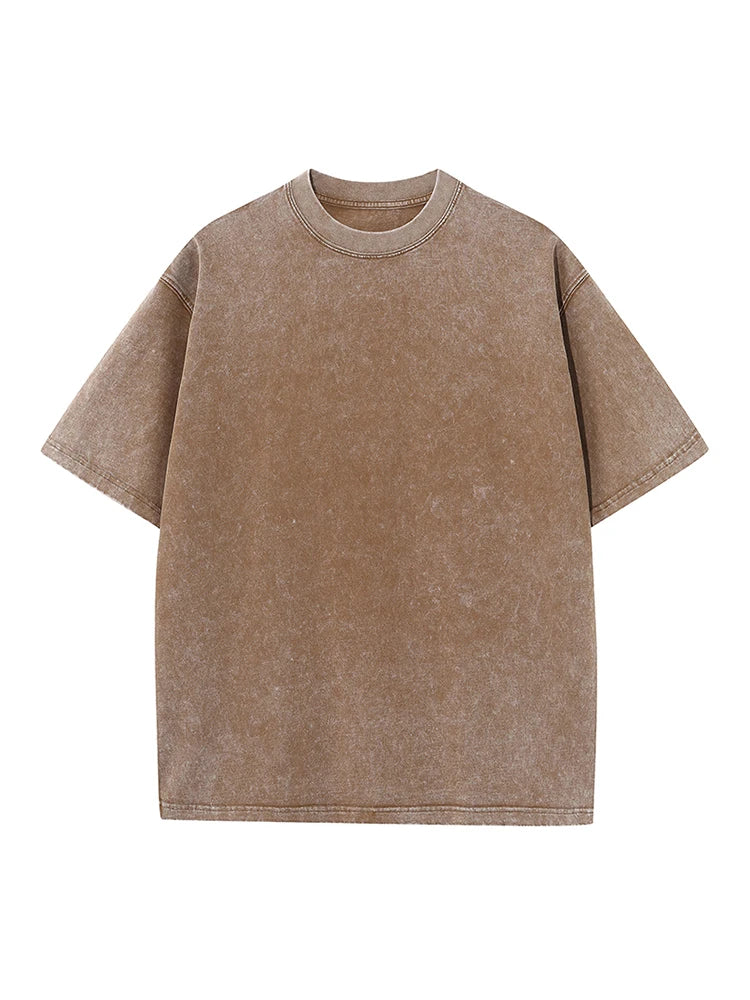 Camiseta Hombre 2025 | Oversize Vintage Y2K Acid Wash Estilo Streetwear