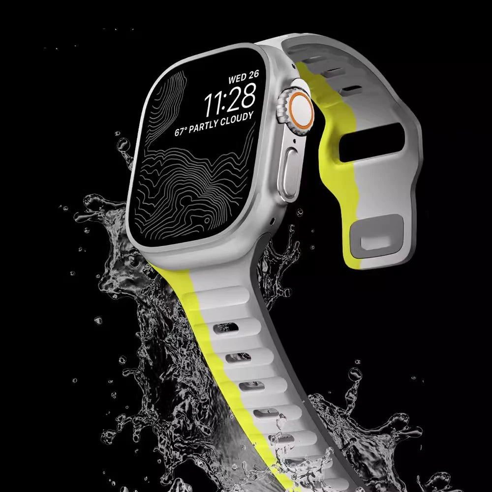 Correa de silicona suave para Apple Watch – Compatible Ultra 49mm y Series 8-3, SE (38mm-45mm)