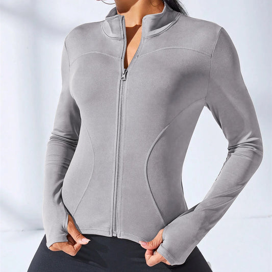 Chaqueta Deportiva Mujer 2024 | Corta con Cremallera Slim Fit Yoga y Fitness