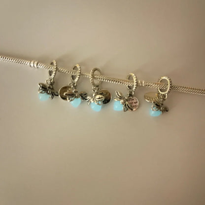 Charm luciérnaga plata 925 luminoso – Abalorio que brilla en la oscuridad para pulsera tipo Pandora mujer
