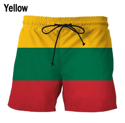 Shorts de Playa para Hombre 2025 con Estampado de Banderas Alemania, USA y UK – Bañador 3D Verano Transpirable y Moderno