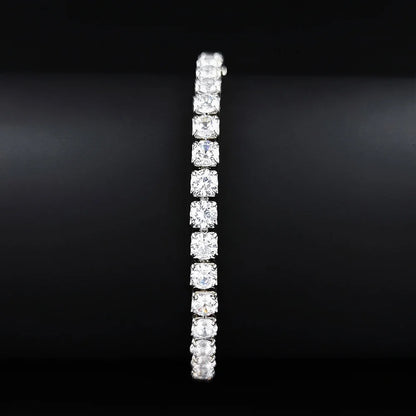 Luxury 4mm Round Silver Color on Hand Bracelet Bangle for Women Anniversary Gift Jewelry Bulk Sell Free Shipping Items S5650