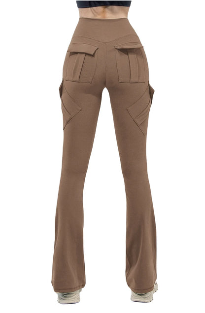 Leggings Yoga Mujer Pierna Ancha | Pantalones Deportivos Compresión con Bolsillos Estilo Naked Feeling