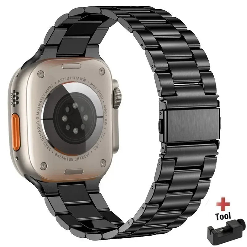 Correa de Acero Inoxidable para Apple Watch | Pulsera Metálica Ajustable 38/40/41mm - 42/44/45mm - Ultra 49mm | Compatible con Series SE/3/4/5/6/7/8