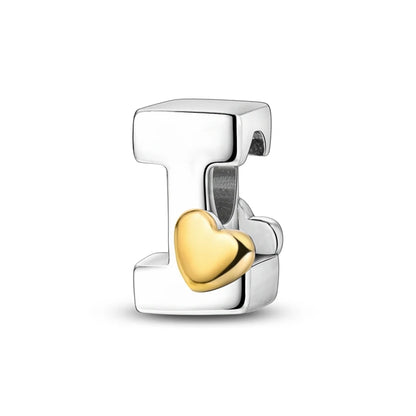 Charm letras alfabeto inglés de plata 925 – Colgante inicial A-Z para pulsera tipo Pandora, joyería DIY personalizada