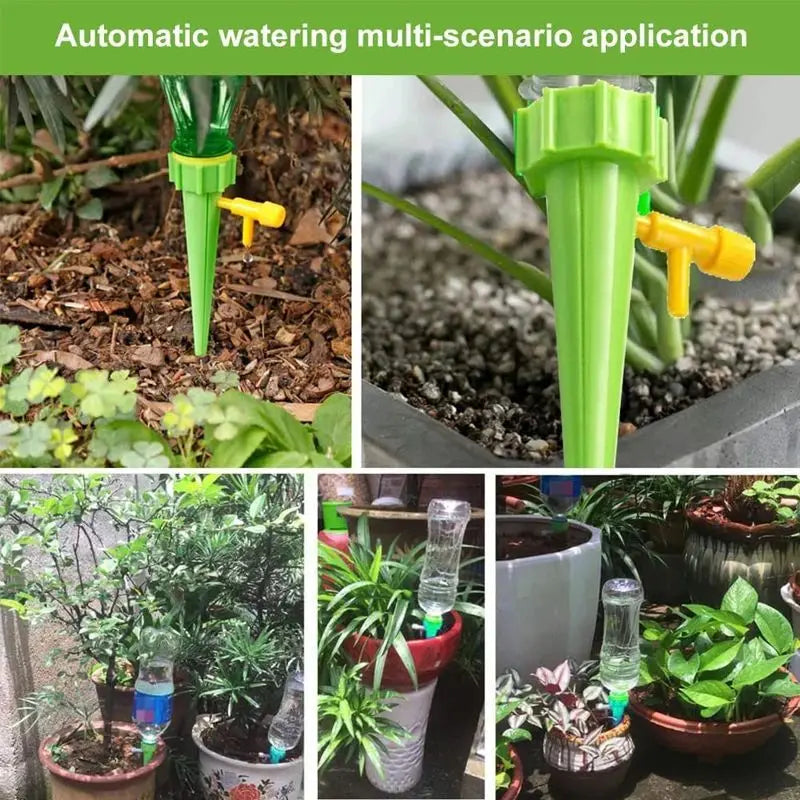 Sistema de Riego Automático por Goteo – Auto-Watering Spike Ajustable para Plantas de Interior y Exterior