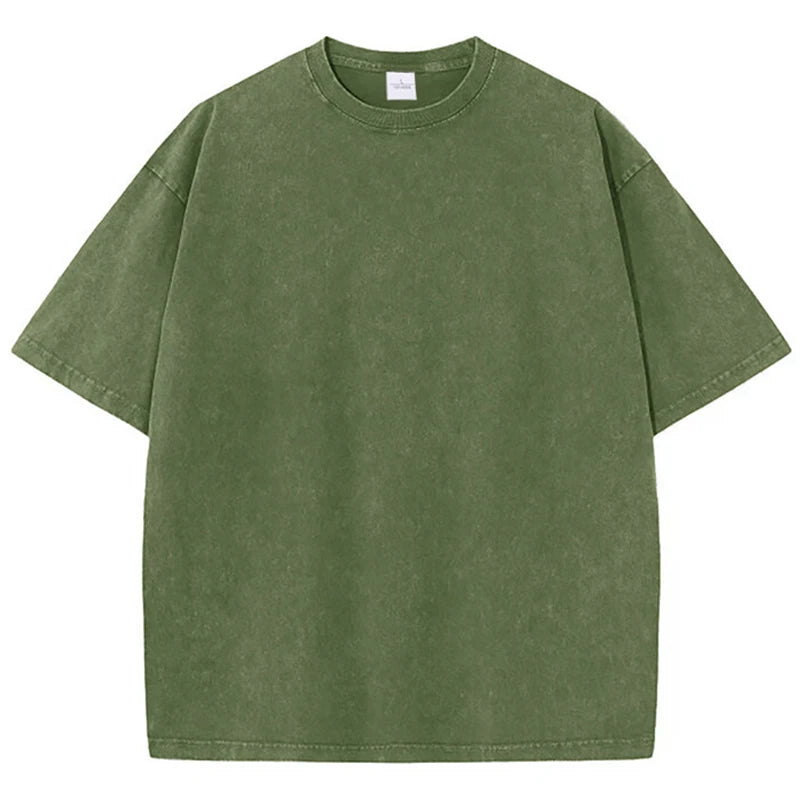 Camiseta Unisex 2025 | Estilo Americano Retro Oversize con Acabado Lavado
