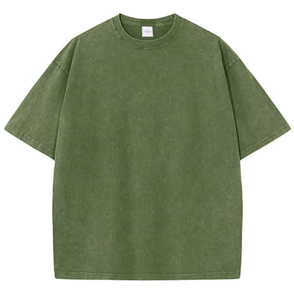 Camiseta Unisex 2025 | Estilo Americano Retro Oversize con Acabado Lavado
