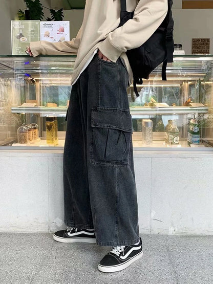 Jeans Oversize Baggy Hombre Y2K | Pantalones Vaqueros Cargo Hip Hop Harajuku Bolsillos Grandes Streetwear Wide Leg