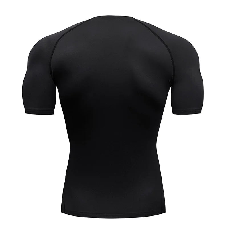 Camiseta Compresiva de Manga Corta para Hombre – Fitness, Gym, Running y Bodybuilding, Secado Rápido, Workout T-Shirt S-3XL