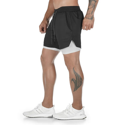 Shorts 2 en 1 para Hombre – Pantalones Deportivos de Doble Capa, Gym, Fitness, Running y Entrenamiento, Jogging Shorts Masculinos