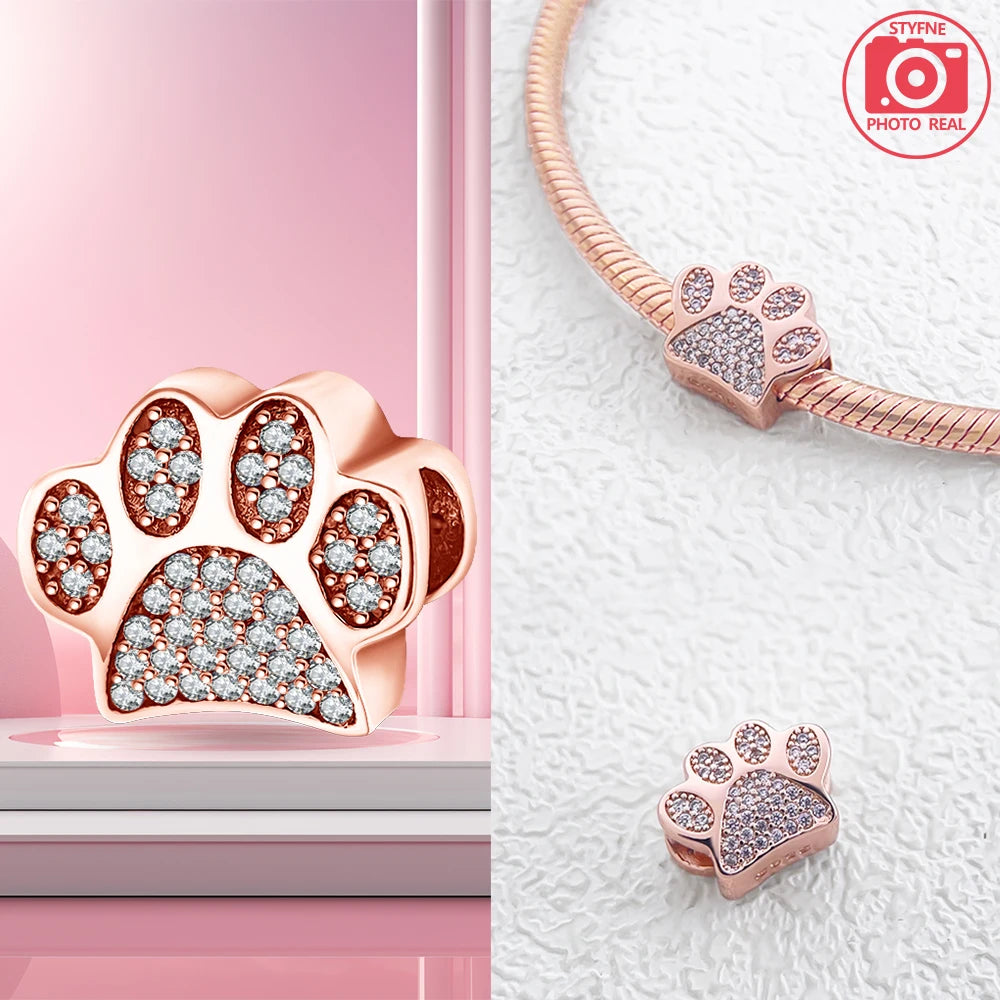 Charm Colgante Pareja Plata 925 y Oro Rosa | Compatible Pandora Original | Pulsera o Collar Mujer