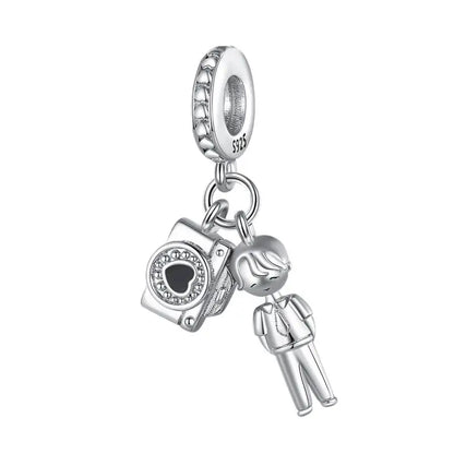 Charm hermana corazón en plata 925 – Compatible Pandora y pulseras 3mm, joyería DIY mujer