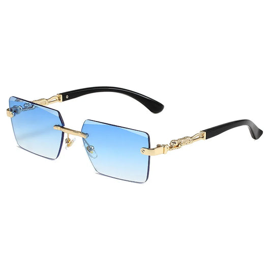 Gafas de Sol Rectangulares Sin Montura Unisex | Fashion Rimless UV400 Retro para Playa, Viajes y Deportes