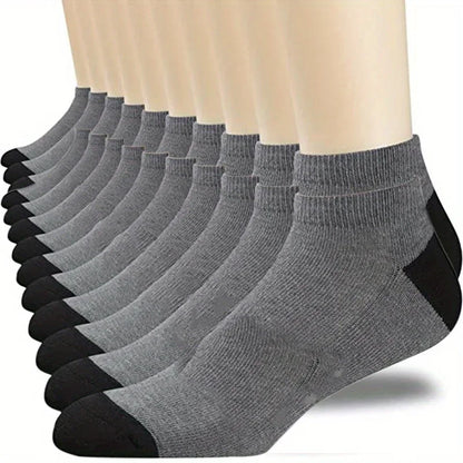 10 Pairs of Men's/women's Boat Socks, Plain Color, Anti Odor, Summer Ankle Socks, Casual and Breathable Low Waisted Socks