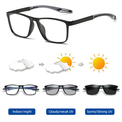 Gafas de Sol Cuadradas Fotocromáticas Unisex | Ligeras TR90 Anti Luz Azul Chameleon Shades