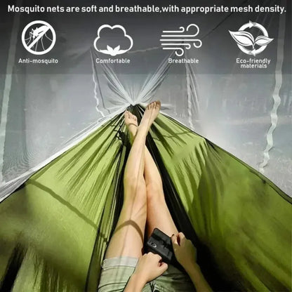 Hamaca de Camping con Mosquitera – Ligero de Tela Paracaídas 250x120 cm