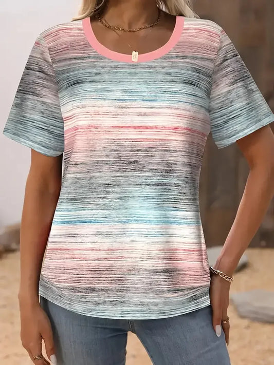 Camiseta Oversize Unisex Clásica | Estampado Rayas Casual Verano
