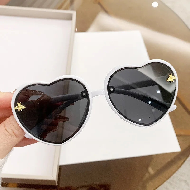 Gafas de Sol Corazón para Niños | Retro Rosa UV400 Lentes de Dibujos Animados