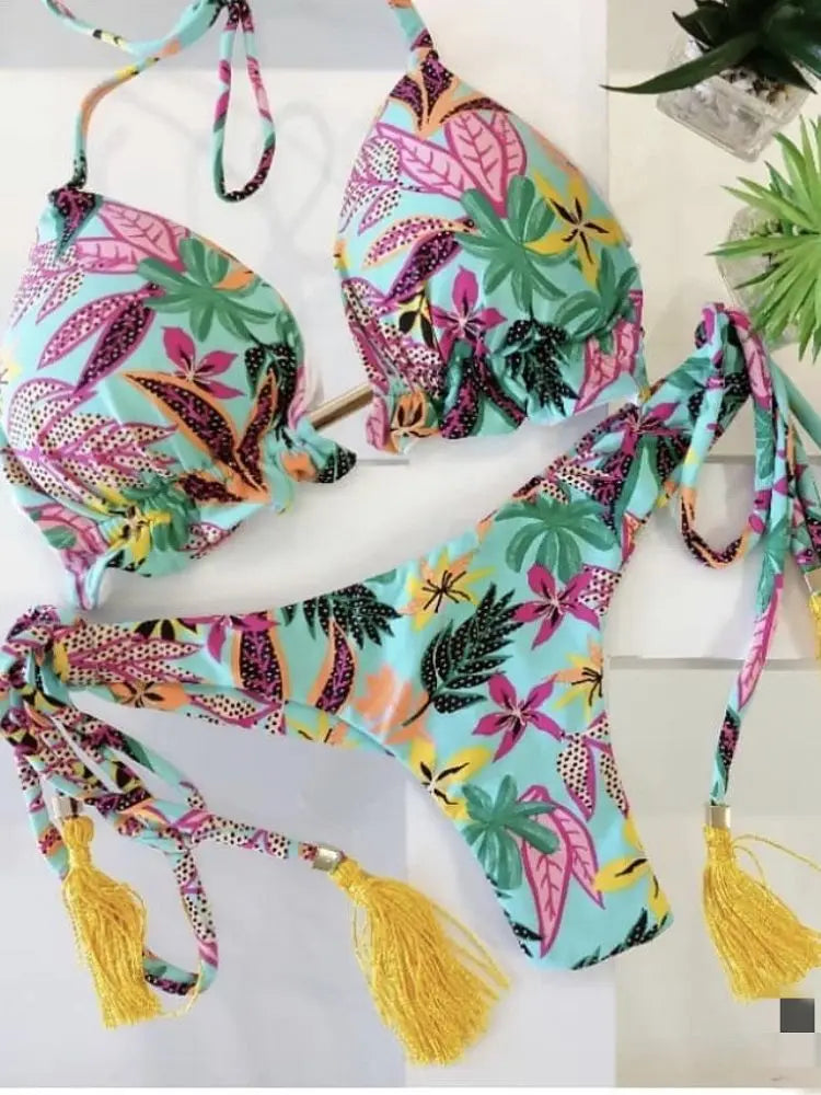 RUOTONGSEPT Bikini Estampado Mujer 2022 | Bandage Brasileño 2 Piezas