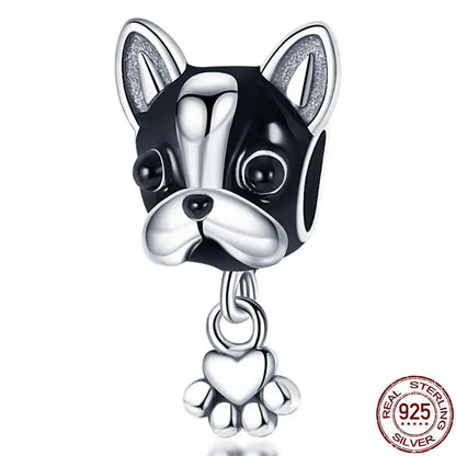 Charm animal mascota en plata 925 – Abalorio elegante para pulsera o collar tipo Pandora, joyería personalizada mujer
