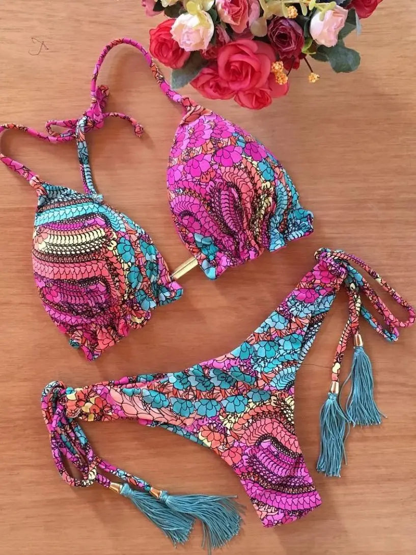 RUOTONGSEPT Bikini Estampado Mujer 2022 | Bandage Brasileño 2 Piezas