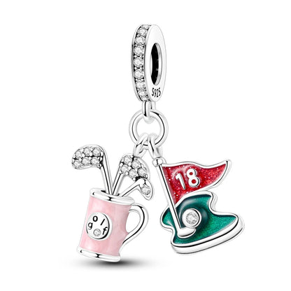 Charm de Plata S925 Hamster, Terrier y Princesa – Abalorios Brillantes para Pulseras Originales 3mm