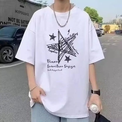 Camiseta Oversize Edición Limitada Verano | Hombre y Mujer | Estampado Estrellas Línea M-8XL