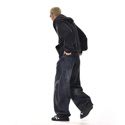 Jeans Baggy Hombre Oversize | Pantalones Vaqueros Anchos Streetwear Hip Hop Loose Fit Casual