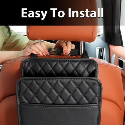Organizador de Asiento Trasero para Coche | Caja de Almacenamiento Impermeable con Bolsillo para Teléfono y Accesorios