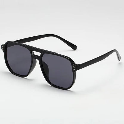 Gafas de Sol Vintage Unisex | Estilo Cuadrado, Lente Negra, Protección UV400