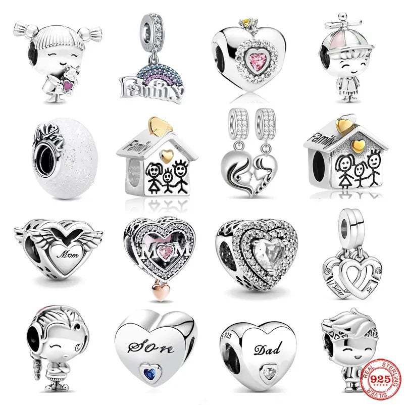 Charm Familia en Plata 925 – Abalorio Sparkling para Pulsera Original Mujer