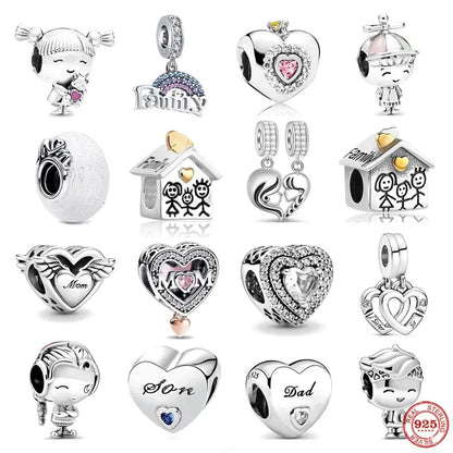 Charm Familia en Plata 925 – Abalorio Sparkling para Pulsera Original Mujer