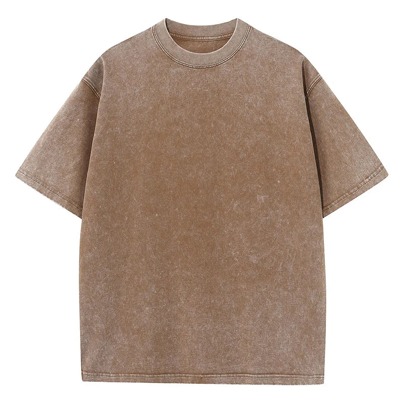 Camiseta Unisex 2025 | Estilo Americano Retro Oversize con Acabado Lavado